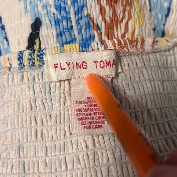 Flying Tomato Womens Cropped Top Size S Tropical Floral Vibrant Vacation Resort - Picture 3 of 6